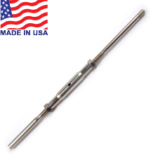 Traditional Handy Crimp Threaded  Termination Stud Turnbuckles (Short Barrel) - 3/16" - 14TT2CLL316S 