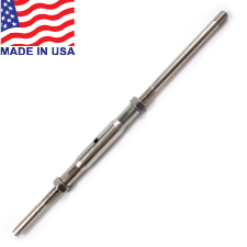 Traditional Threaded Termination Stud Turnbuckle (Short Barrel) - 1/8" - 14TT2LL18S 